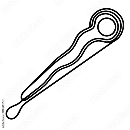 Simple Hairpin Silhouette – Black Vector on White Background