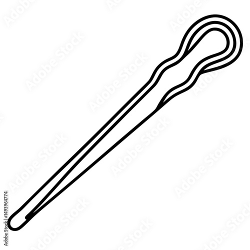 Simple Hairpin Silhouette – Black Vector on White Background