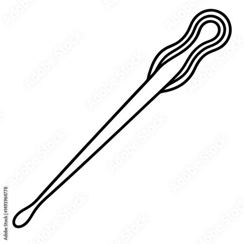 Simple Hairpin Silhouette – Black Vector on White Background