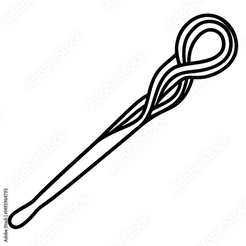 Simple Hairpin Silhouette – Black Vector on White Background