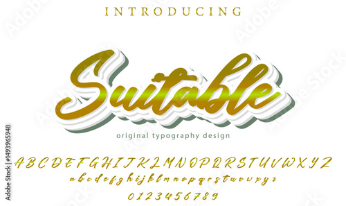 Suitable Font Stylish brush painted an uppercase vector letters, alphabet, typeface