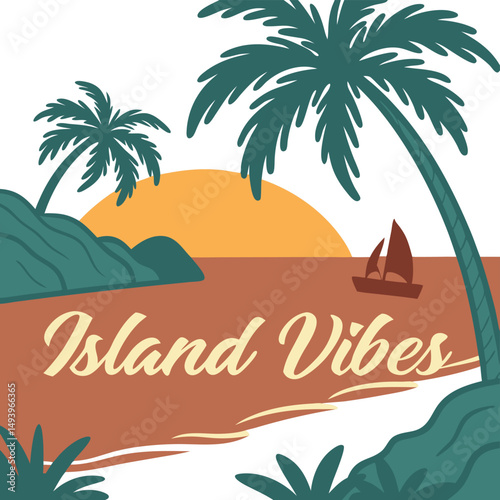 summer beach vector illustration