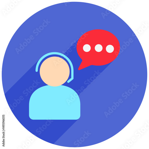 Customer Chat rounded flat color, mini illustration icon. use for modern concept, print, UI, UX kit, web and app development. Vector related to sales, logistic and ecommerce