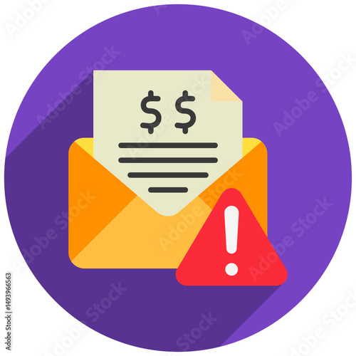 Email Alert rounded flat color, mini illustration icon. use for modern concept, print, UI, UX kit, web and app development. Vector related to sales, logistic and ecommerce