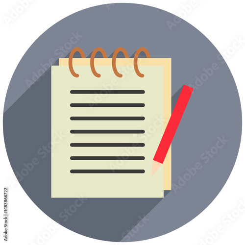 Note Pad rounded flat color, mini illustration icon. use for modern concept, print, UI, UX kit, web and app development. Vector related to sales, logistic and ecommerce