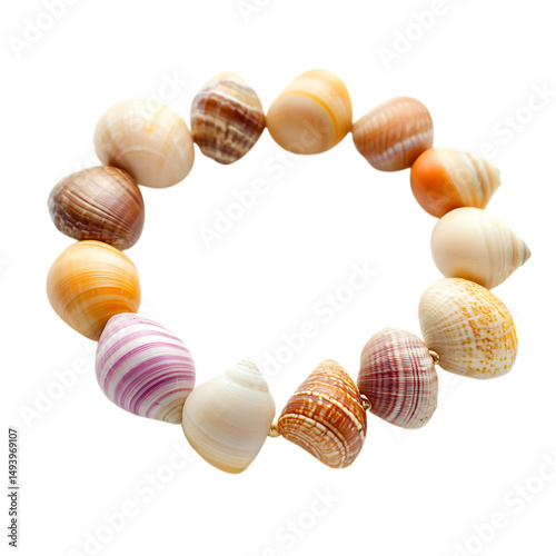 Trendy Shell Bracelet with a Modern Linear Design Isolated on Transparent Background