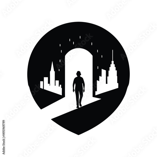Walking into Portal City Logo