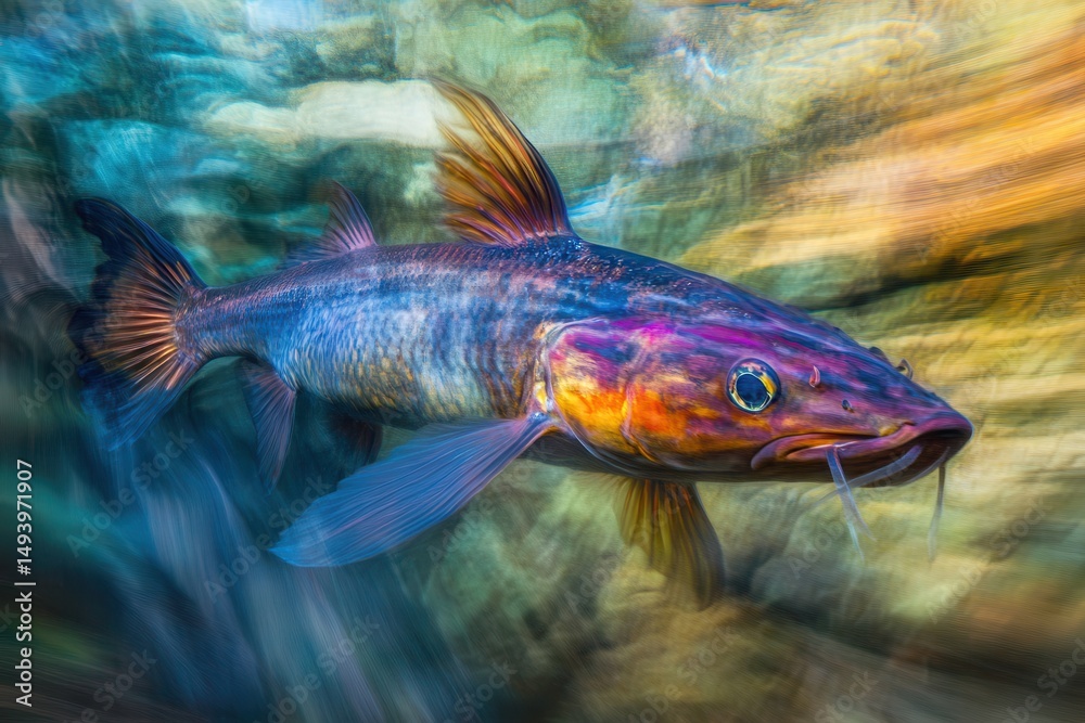 Fototapeta premium POISSON IRIDESCENT DANS L'EAU