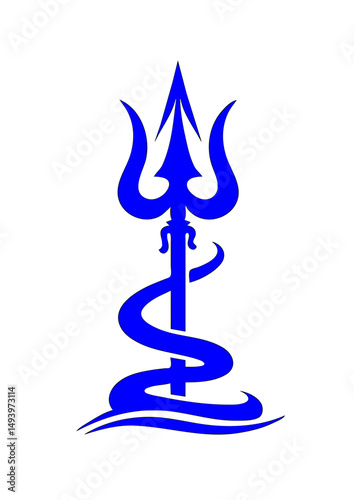 Long Trident of Shiva symbol icon. silhouette.