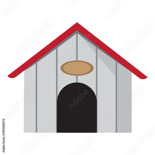 Colored dog house icon Vector