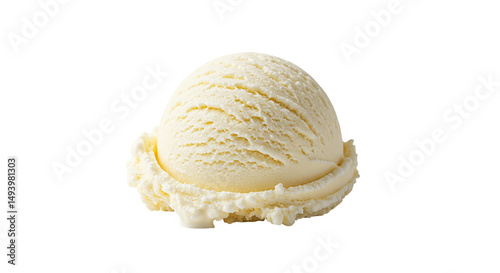 A delectable scoop of vanilla ice cream embodying summer s sweet surrender and pure joy on transparent background