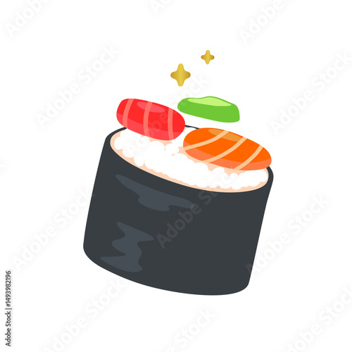 Premium sushi rice roll nori vector illustration