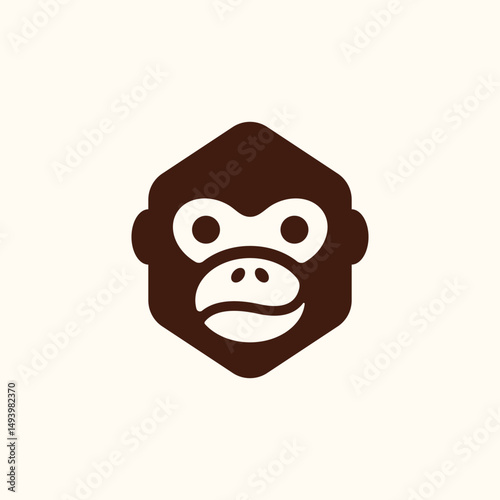 Gorilla or Ape Coffee Bean Logo