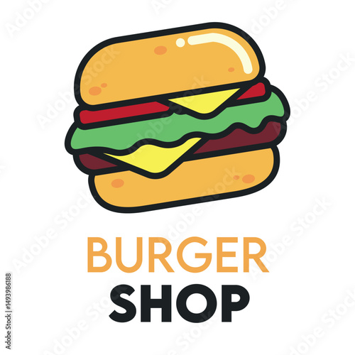 Burger shop logo icon. Vector