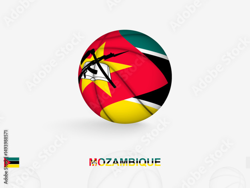 Mozambique Basketball Concept with National Flag Design.