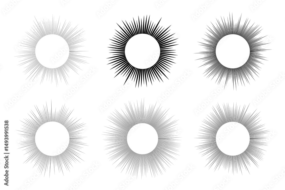 Fototapeta premium Set of sun symbols on white background