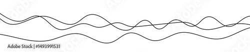 Thin curved wavy lines