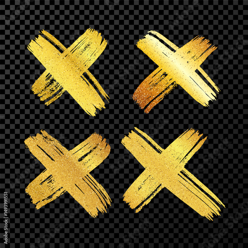 Gold brush cross symbol