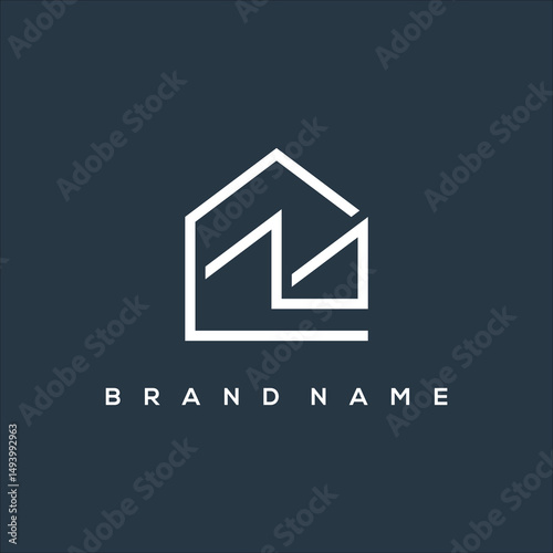 line art icon house and building logo vector