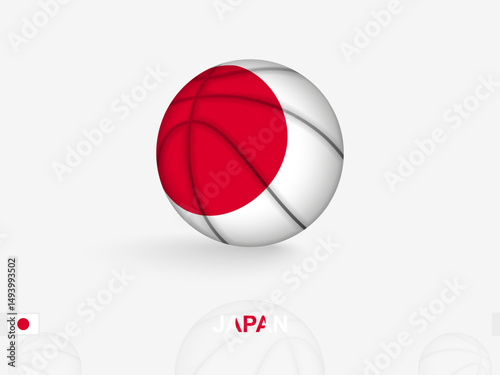 Japan Basketball Concept with National Flag Design.