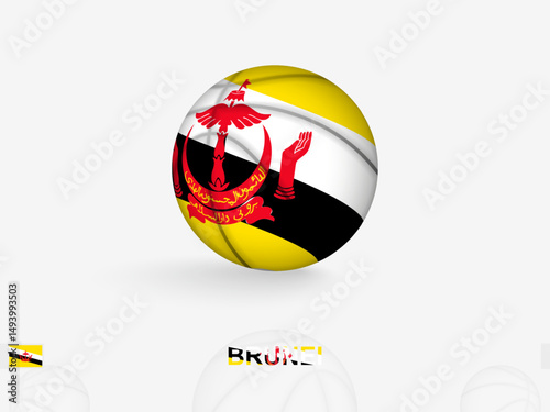 Brunei Basketball Concept with National Flag Design.