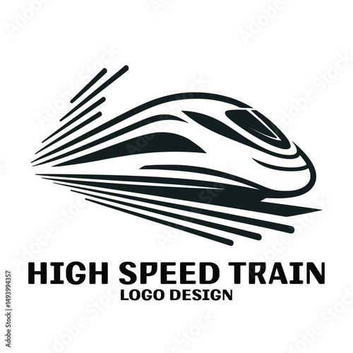 High Speed Train Vector Logo Design