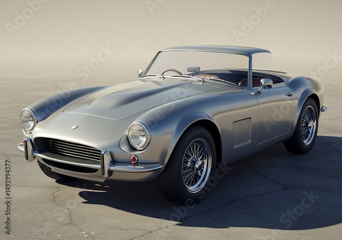 Elegant Silver Classic Sports Car: A Timeless Design Study