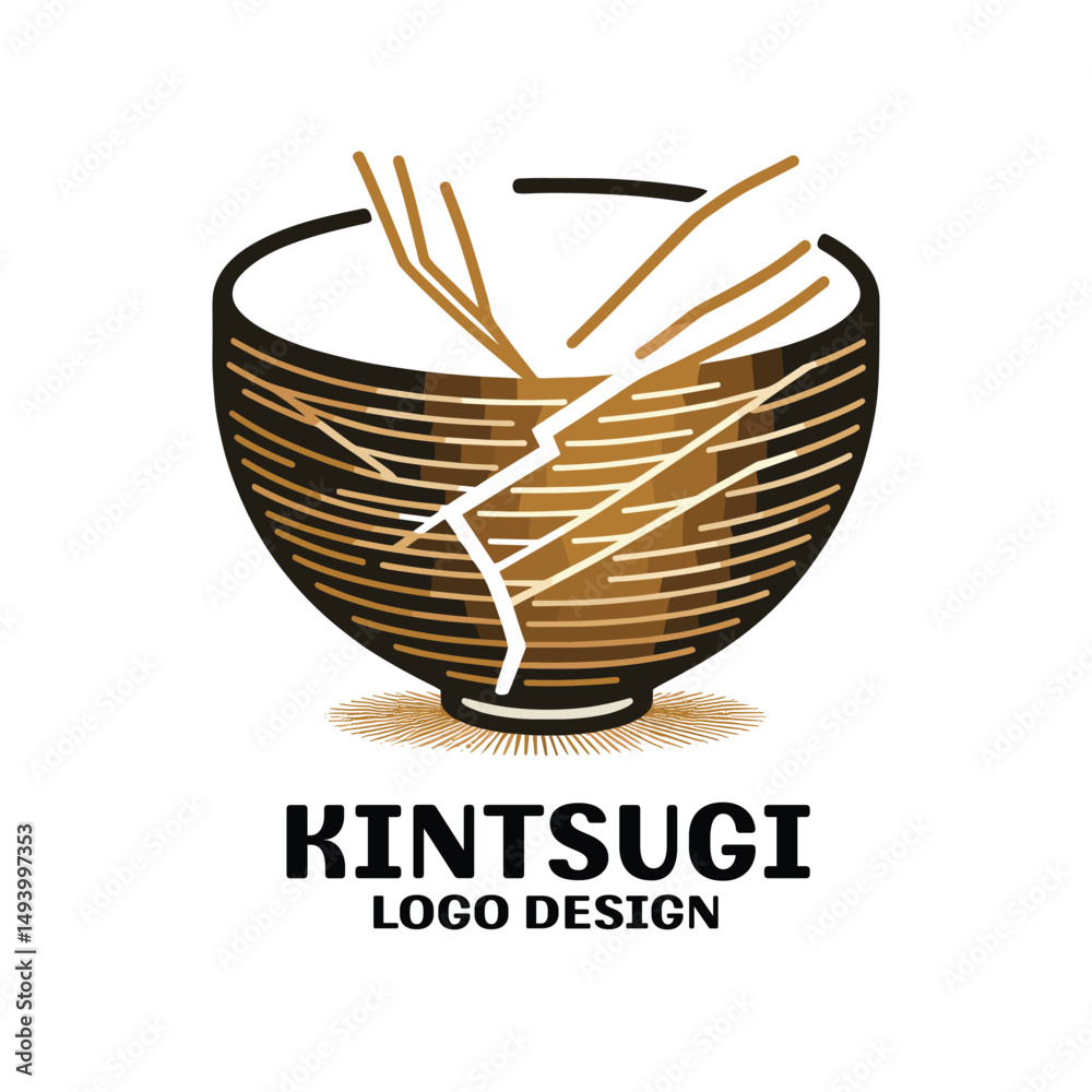 Obraz premium Kintsugi Vector Logo Design