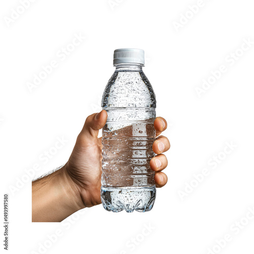 Hand Holding a Bottle of Refreshing Water