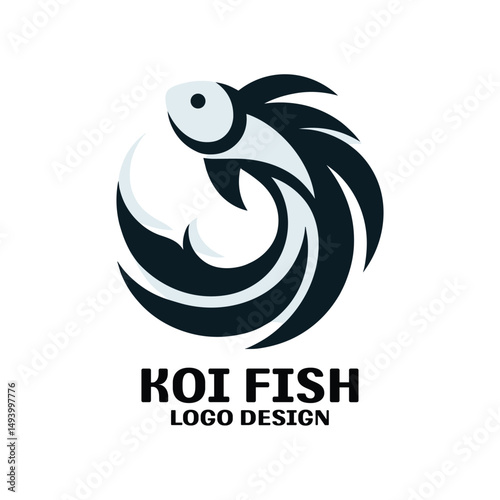 Koi Fish Vector Logo Design