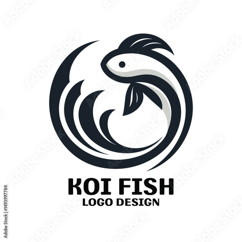 Koi Fish Vector Logo Design