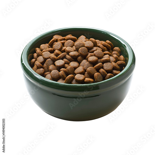 Bowl of Dry Pet Food Kibble
