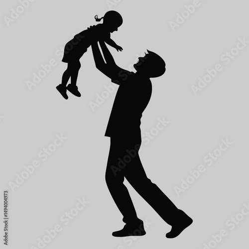 person holding a baby silhouette vector design art and illustration