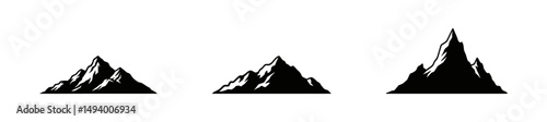 Three Isolated Mountain Peaks in Black and White Showing Variety