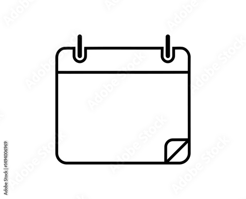 Calendar icon showcasing a minimal design with a folded page corner