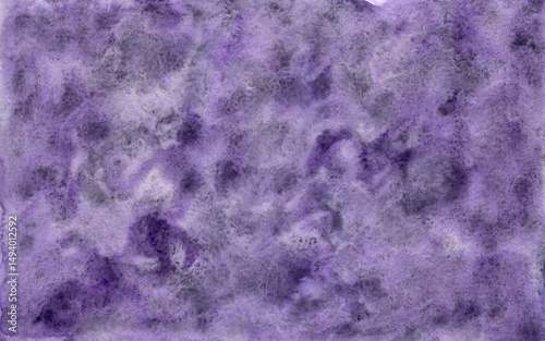 Abstract granulated purple black watercolor wavy textured background. Artistic violet colorful watercolour wave backdrop for surface design, abstract splash or spray concept, texture pattern