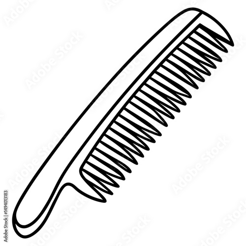 Hair Comb Silhouette Vector on White Background