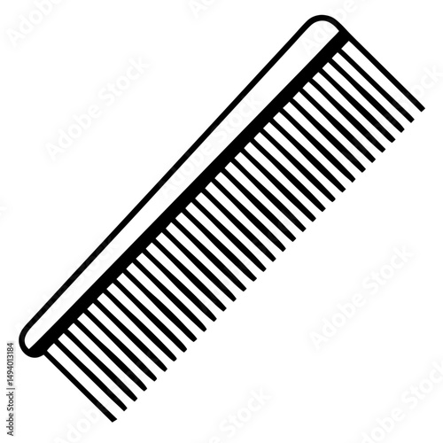 Hair Comb Silhouette Vector on White Background