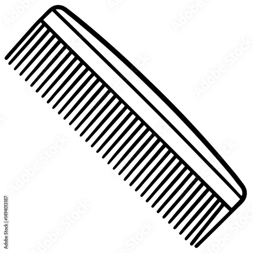 Hair Comb Silhouette Vector on White Background