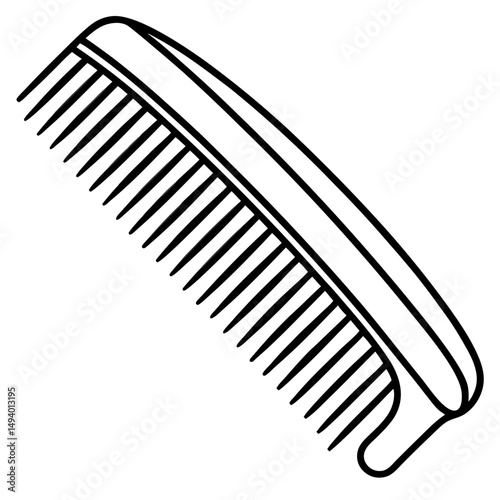 Hair Comb Silhouette Vector on White Background