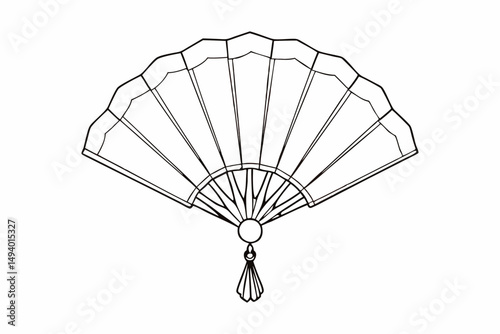 Monochrome Fan Icon Drawn in Vector Illustration for Design and Artistic Use