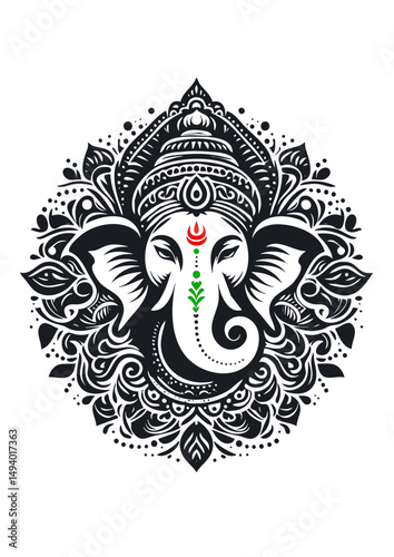 Silhouette of lord Ganesha 