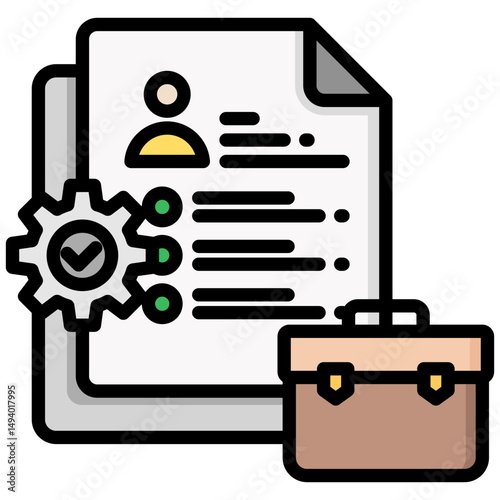 Job offer lineal color icon. Simple vector icon design in lineal color style. Editable vector format