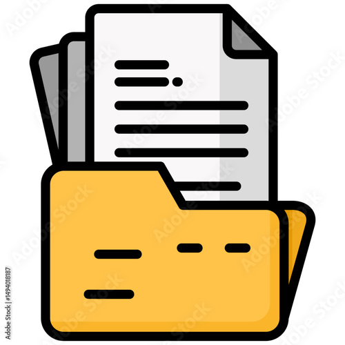 Documentation lineal color icon. Simple vector icon design in lineal color style. Editable vector format