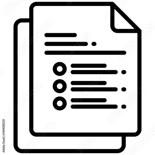 List outline icon. Simple vector icon design in outline style. Editable vector format