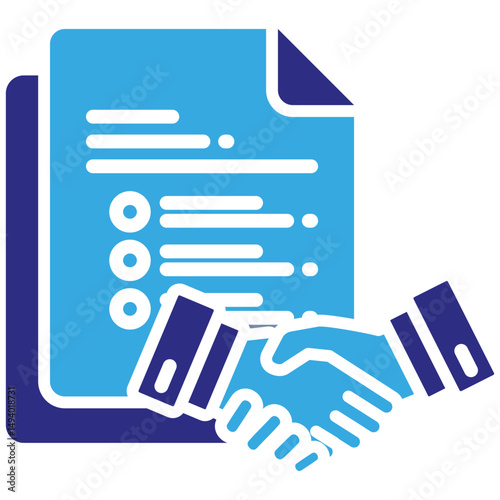 Agreement solid dual color icon. Simple vector icon design in solid color style. Editable vector format