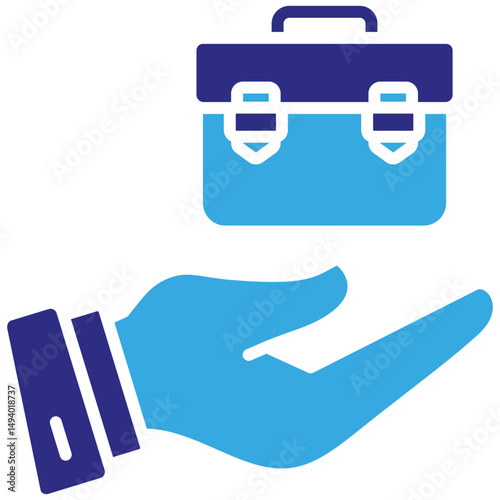Job solid dual color icon. Simple vector icon design in solid color style. Editable vector format