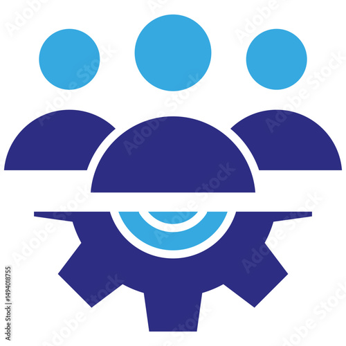 Team management solid dual color icon. Simple vector icon design in solid color style. Editable vector format