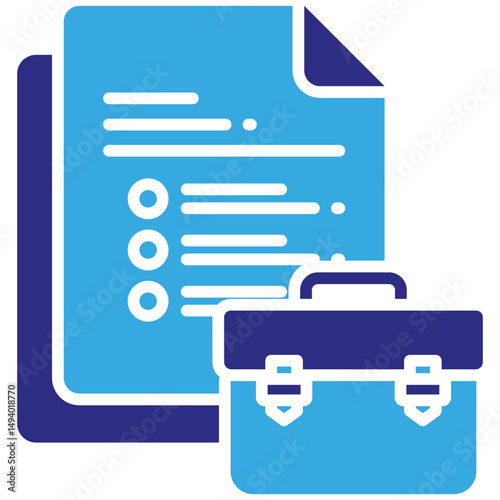 Job description solid dual color icon. Simple vector icon design in solid color style. Editable vector format