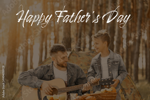 Father and his little son w...